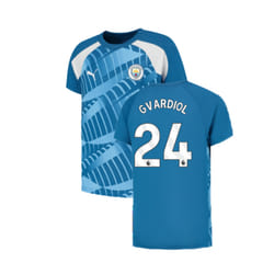 2023-2024 Man City Pre-Match Jersey (Lake Blue) - Kids (Gvardiol 24) - XXLB