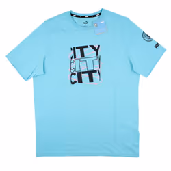 2023-2024 Man City FtblCore Graphic Tee (Hero Blue) (HAALAND 9) - M