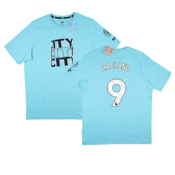 2023-2024 Man City FtblCore Graphic Tee (Hero Blue) (HAALAND 9) - XL
