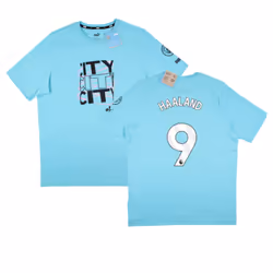 2023-2024 Man City FtblCore Graphic Tee (Hero Blue) (HAALAND 9) - XXL