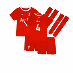2023-2024 Liverpool Home Little Boys Mini Kit (Virgil 4) - MB
