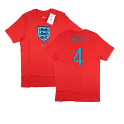 2022-2023 England World Cup Crest Tee (Red) (Rice 4) - M