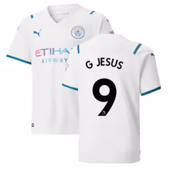2021-2022 Man City Away Shirt (Kids) (G JESUS 9) - SB