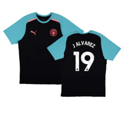 2023-2024 Man City Casuals Tee (Navy) (J ALVAREZ 19) - XL