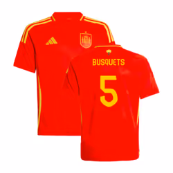 2024-2025 Spain Home Shirt (Kids) (Busquets 5) - SB