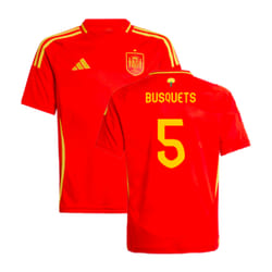 2024-2025 Spain Home Shirt (Kids) (Busquets 5) - SB