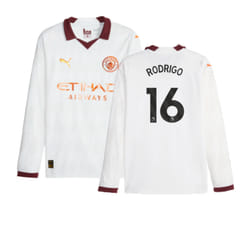 2023-2024 Man City Long Sleeve Away Shirt (RODRIGO 16) - M