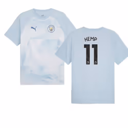 2023-2024 Man City Prematch SS Jersey (Silver Sky) - Kids (Hemp 11) - SB
