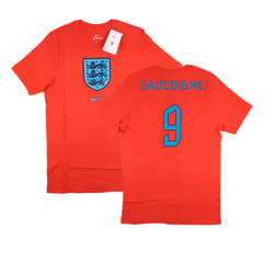 2022-2023 England World Cup Crest Tee (Red) (Gascoigne 9) - S