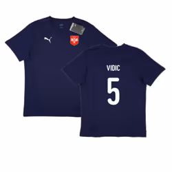 2024-2025 Serbia Training Jersey (Navy) (Vidic 5) - L