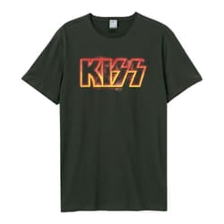 Amplified Unisex Adult Neon Sign Kiss T-Shirt - 3XL, Charcoal