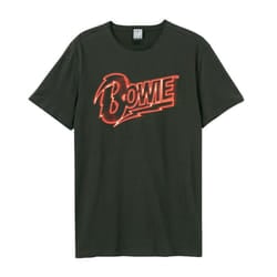 Amplified Unisex Adult Neon Sign David Bowie T-Shirt - XXL, Charcoal