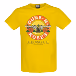 Amplified Unisex Adult Vintage Bullet Guns N Roses T-Shirt - XS, Yellow Raven