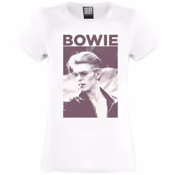 Amplified Womens/Ladies Cigarette David Bowie T-Shirt - S, Vintage White