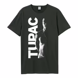 Amplified Unisex Adult Tupac Shakur T-Shirt - XS, Charcoal