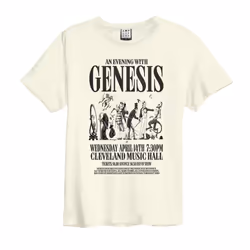 Amplified Unisex Adult An Evening With Genesis T-Shirt - S, Vintage White