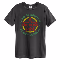 Amplified Unisex Adult Guns Of Brixton The Clash T-Shirt - XS, Charcoal