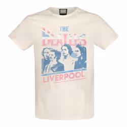 Amplified Unisex Adult Liverpool 2nd Edition The Beatles T-Shirt - XS, Vintage White