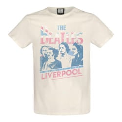 Amplified Unisex Adult Liverpool 2nd Edition The Beatles T-Shirt - XS, Vintage White