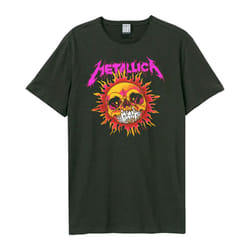Amplified Unisex Adult Neon Sun Metallica T-Shirt - M, Charcoal