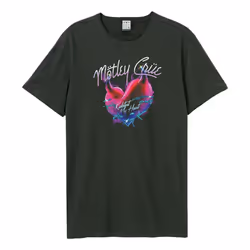 Amplified Unisex Adult Kickstart My Heart Motley Crue T-Shirt - L, Charcoal