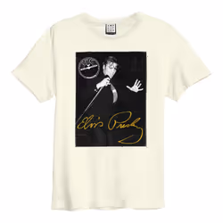 Amplified Unisex Adult Portrait Live Sun Records & Elvis T-Shirt - XL, Vintage White