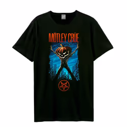 Amplified Unisex Adult Pumpkin Head Motley Crue T-Shirt - XS, Black