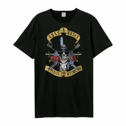 Amplified Unisex Adult Top Hat Skull Guns N Roses T-Shirt - XL, Black