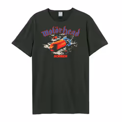 Amplified Unisex Adult Bomber Motorhead T-Shirt - 3XL, Charcoal