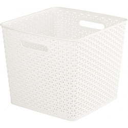 Curver Nestable Rattan Effect Basket - 4L, White