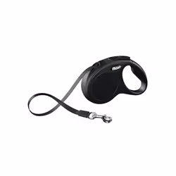 Flexi New Classic Retractable Dog Cord - 5m, Black