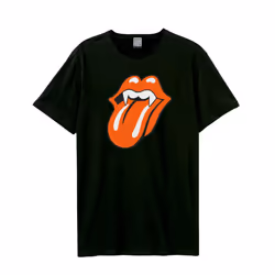 Amplified Unisex Adult Fang Tongue The Rolling Stones T-Shirt - XS, Black