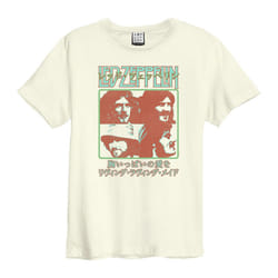 Amplified Unisex Adult Japan Poster Led Zeppelin T-Shirt - XS, Vintage White