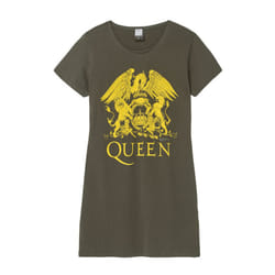 Amplified Womens/Ladies Line Art Crest Queen T-Shirt Dress - XL, Charcoal