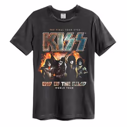 Amplified Unisex Adult End Of The Road Tour Kiss T-Shirt - XL, Charcoal