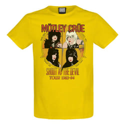 Amplified Unisex Adult Shout At The Devil Motley Crew T-Shirt - XS, Yellow Raven