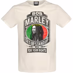 Amplified Unisex Adult Fight For Your Rights Bob Marley T-Shirt - XS, Vintage White