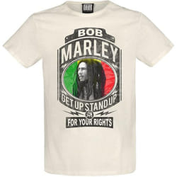 Amplified Unisex Adult Fight For Your Rights Bob Marley T-Shirt - XS, Vintage White