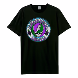 Amplified Unisex Adult Stealie Grateful Dead Tie Dye T-Shirt - XS, Charcoal/Purple/Green
