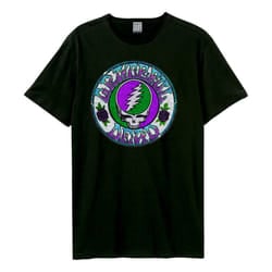 Amplified Unisex Adult Stealie Grateful Dead Tie Dye T-Shirt - XS, Charcoal/Purple/Green