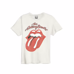 Amplified Unisex Adult Vintage Tongue The Rolling Stones T-Shirt - XS, Vintage White