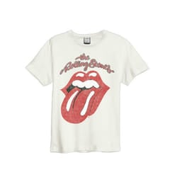 Amplified Unisex Adult Vintage Tongue The Rolling Stones T-Shirt - XS, Vintage White
