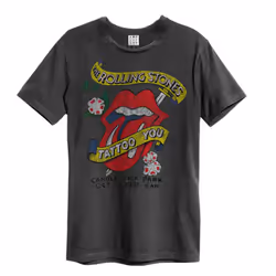 Amplified Unisex Adult Tattoo You The Rolling Stones T-Shirt - XS, Charcoal