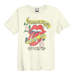 Amplified Unisex Adult Tattoo You The Rolling Stones T-Shirt - M, Vintage White