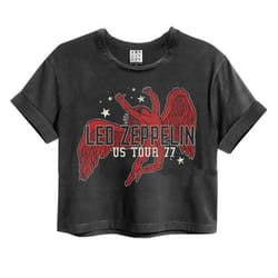 Amplified Womens/Ladies Icarus Led Zeppelin Crop Top - L, Charcoal