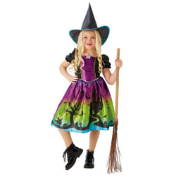 Rubies Girls Witch Halloween Costume Dress - 5-6 Years, Purple/Black/Green