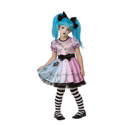 Rubies Girls Little Miss Skelly Costume Dress - M, Multicoloured