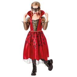 Rubies Girls Deluxe Vampiress Costume Dress - 7-8 Years, Red/Black