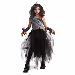 Rubies Girls Prom Queen Gothic Costume - 5-7 Years, Black/Grey