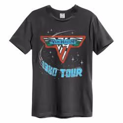 Amplified Unisex Adult 1980 Tour Van Halen T-Shirt - 3XL, Charcoal